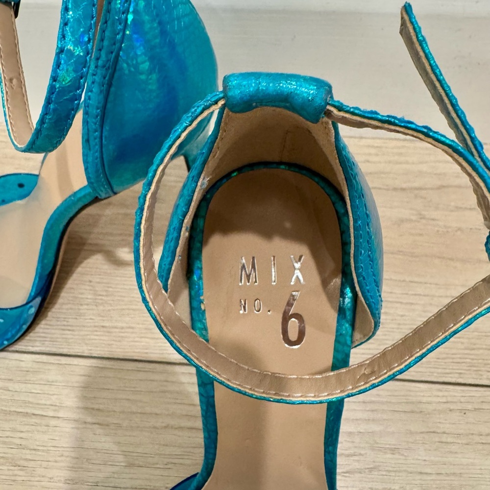 Mix No. 6 Vibrant Electric Blue Rhinestone Heels - Picture 6 of 7